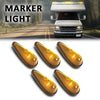 G-PLUS 5Pcs Amber Teardrop Cab Marker Lights 9 LED Cab Marker Light Top Clearance Roof Running Light Assembly with Wiring Pack Fit for Trucks Trailer Vans Pickups RV Tractor Yellow