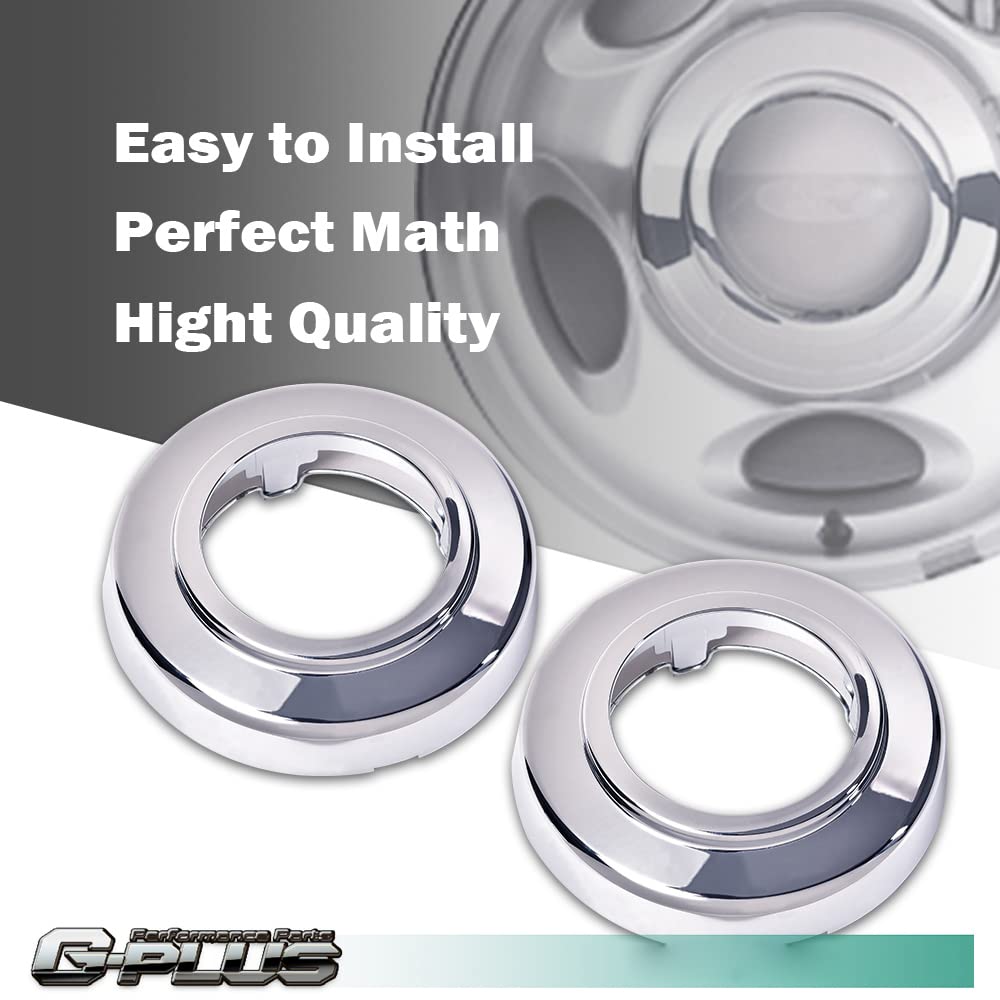 G-PLUS Front Wheel Center Cap Compatible with 94-08 4WD Van E150 E250 E350 F250 F350,Replacement Hub Cap Silver (2Pcs)