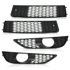 G-PLUS Fog Light Grille Cover for Audi A4 B8 2008-2012 Glossy Black