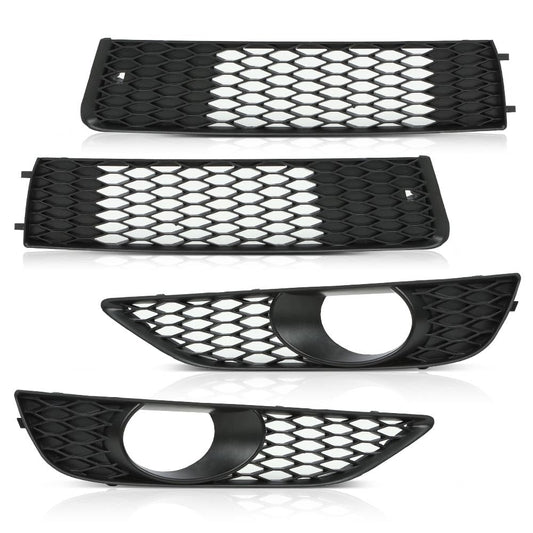 G-PLUS Fog Light Grill Bezel Cover Compatible with 2016-2018 Audi A4 B9 S-LINE only/Fits 2016-2018 Audi S4 B9/NOT Fit models with standard bumper 8W0807681F, 8W0807682F