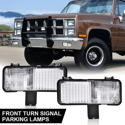 G-PLUS Front Turn Signal Light Assembly Compatible with 1981-1982 Chevy Suburban Fit Chevy Blazer PU Fit GMC Jimmy Suburban PU Driver Left Passenger Right Side Clear Lens Turning Signal Lights