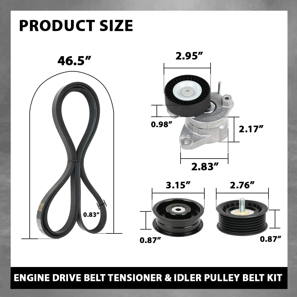 G-PLUS Engine Drive Belt Tensioner & Idler Pulley Serpentine Kit Compatible with Benz GL450 GLK350 ML350 S550 SL550 SLK350 2722021419, 6PK2404, 2722000270, 2722021019