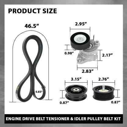 G-PLUS Engine Drive Belt Tensioner & Idler Pulley Serpentine Kit Compatible with Benz GL450 GLK350 ML350 S550 SL550 SLK350 2722021419, 6PK2404, 2722000270, 2722021019