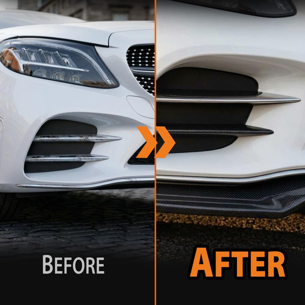 G-PLUS Front Right Outer Primed Bumper Trim Compatible with Benz C300 2019-2023 Fit Models With AMG Styling | OE Replacement 2058858702 MB1047159 | No Cutting | Paint-Ready | Family-Driven Reliability