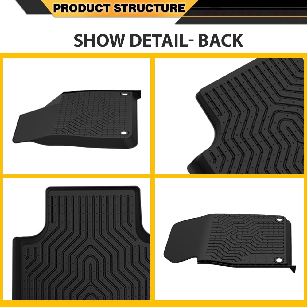 G-PLUS TPE Cargo Liners, Compatible with Audi Q7 2017-2025, Fit Audi Q8 2019-2025, All Weather Full Cover Protection 1st & 2nd Row, Floor Liners