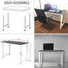 G-PLUS Computer Desk Wood Office Table, Modern PC Laptop Notebook Study Writing Table for Home Office Workstation (55.1'', Black Color)