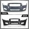 G-PLUS Front Bumper Cover Compatible with Jaguar XJ 2011-2015, Fit Jaguar XJR (Submodel: Base, L) 2014 2015, w/o Parking Aid Sensor Holes, C2D5370XXX, JA1000148, Black