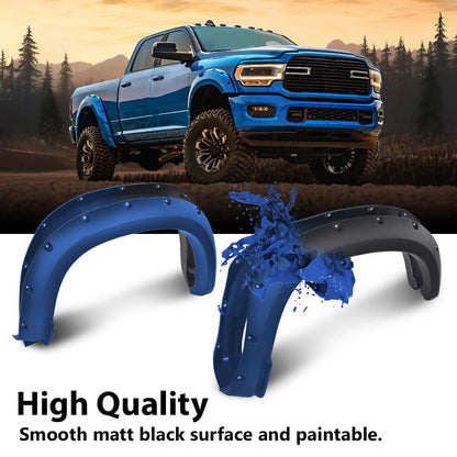 G-PLUS Fender Flares Modified Compatible with Chevy Silverado 1500 2019-2021 Not Fit GMC Sierra LD 2019 Pocket Rivet Wheel Opening Molding Arch Trim 4PCS Black