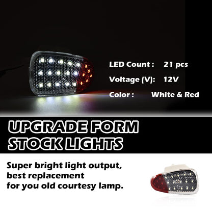 G-PLUS one Pair LED Interior Door Panel Courtesy Lamp Compatible with 1997-2003 Ford F150/1997-1999 Ford F250 F65Z13B724AA F65Z13B725AA