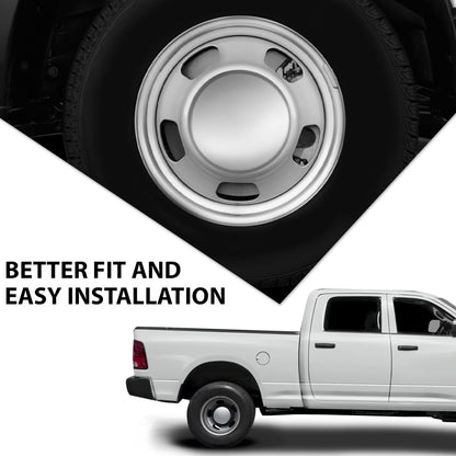 G-PLUS Rear Wheel Chrome Center Hub Caps Compatible with Dodge Ram 3500 1-Ton Dually 2003-2017 8-Lug 5 Slot 17" Steel 560-8010