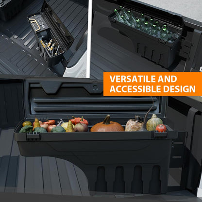 G-PLUS Rear Right Lockable Storage Box Toolbox Compatible with Ford F150 2015 2016 2017 2018 2019 2020 Right Passenger Side Truck Bed Box