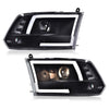 G-PLUS LED DRL Headlights Fit Dodge Ram 1500 2500 3500 2009-2012(New Body), Not Fit Dual Beam, Clear Lens Black Housing Clear Reflector Bumper Headlamps, faros delanteros Assembly