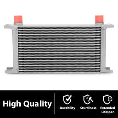 G-PLUS 19 Row Oil Cooler for Universal AN10-10AN Aluminum Silver Close-up View