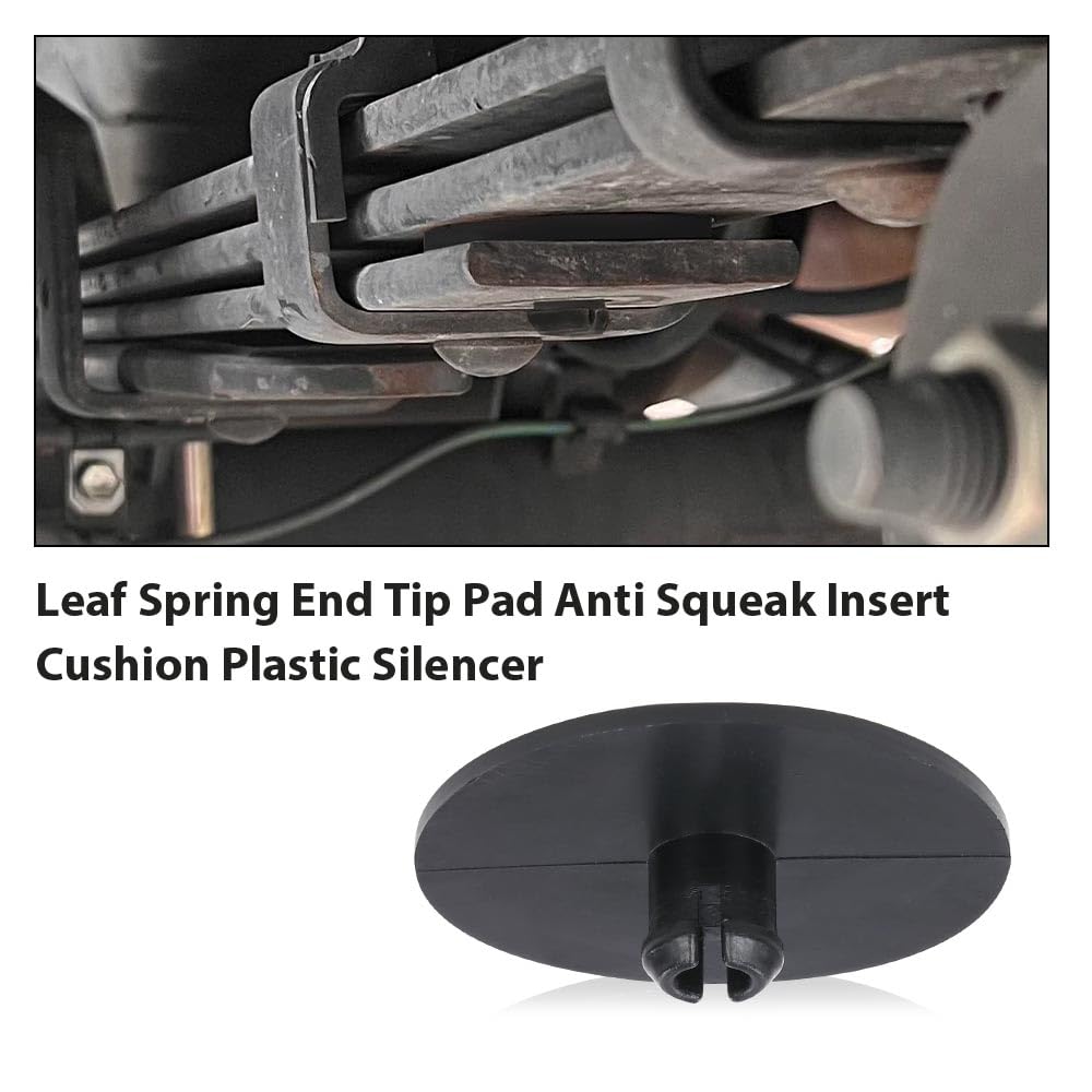 G-PLUS 12PCS 2" Leaf Spring End Tip Pad Compatible with Most Pickup Trucks, Anti Squeak Insert Cushion, Plastic Silencer Block Round