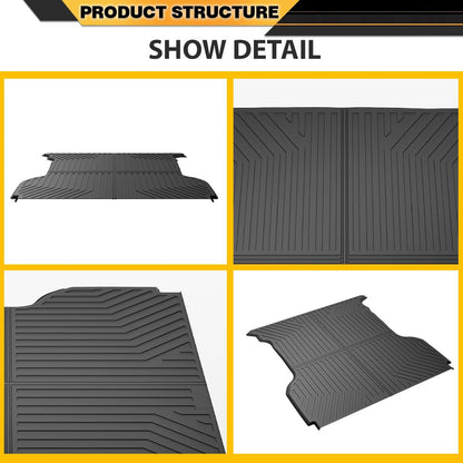 TPE Truck Mats, Compatible with Ford F150 2004-2014 with 5.5FT Bed, All Weather Full Cover Protection, Black Cargo Liner Interior Accessories
