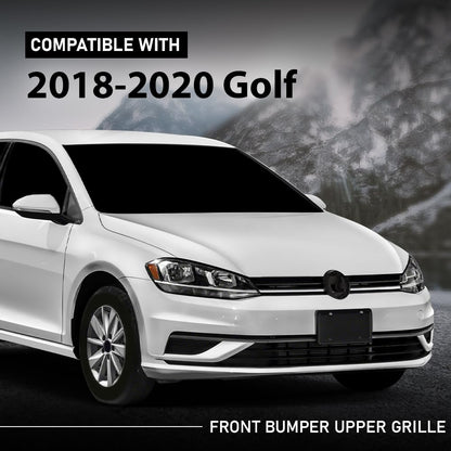 G-PLUS Front Grille Grill Compatible with Volkswagen Golf 2018-2020 5GM853651AFZLL, VW1200176 Black