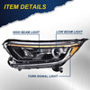 G-PLUS Headlights Assembly, Compatible with 2017 2018 2019 Honda CRV CR-V Left Bumper Headlamp, Clear Lens Black Housing Amber ReflectorBumper Headlamps,faros delanteros