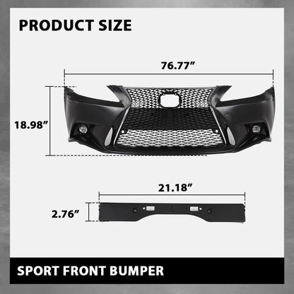 G-PLUS Front Bumper Set(Front Bumper & License Plate) Compatible with LX IS IS250 IS350 14+ F-Sport 2006-2013 2Pcs