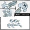 G-PLUS 100 License Plate Screws Compatible with Most Vehicles,#14x 3/4" (#1620), Hex/Phillips/Flat