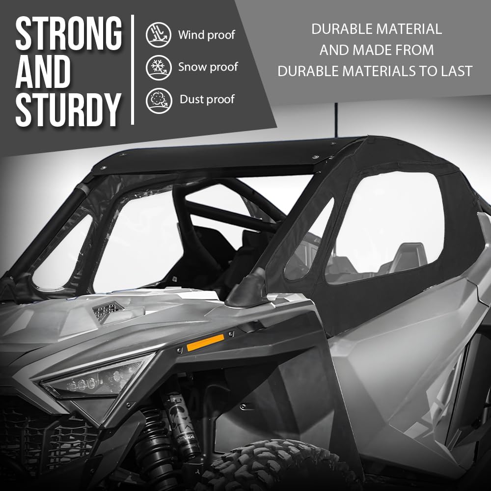 G-PLUS Soft Upper Doors Cab Enclosure Windows Fit RZR PRO XP Ultimate/Premium 2022-2024 2884664 Black