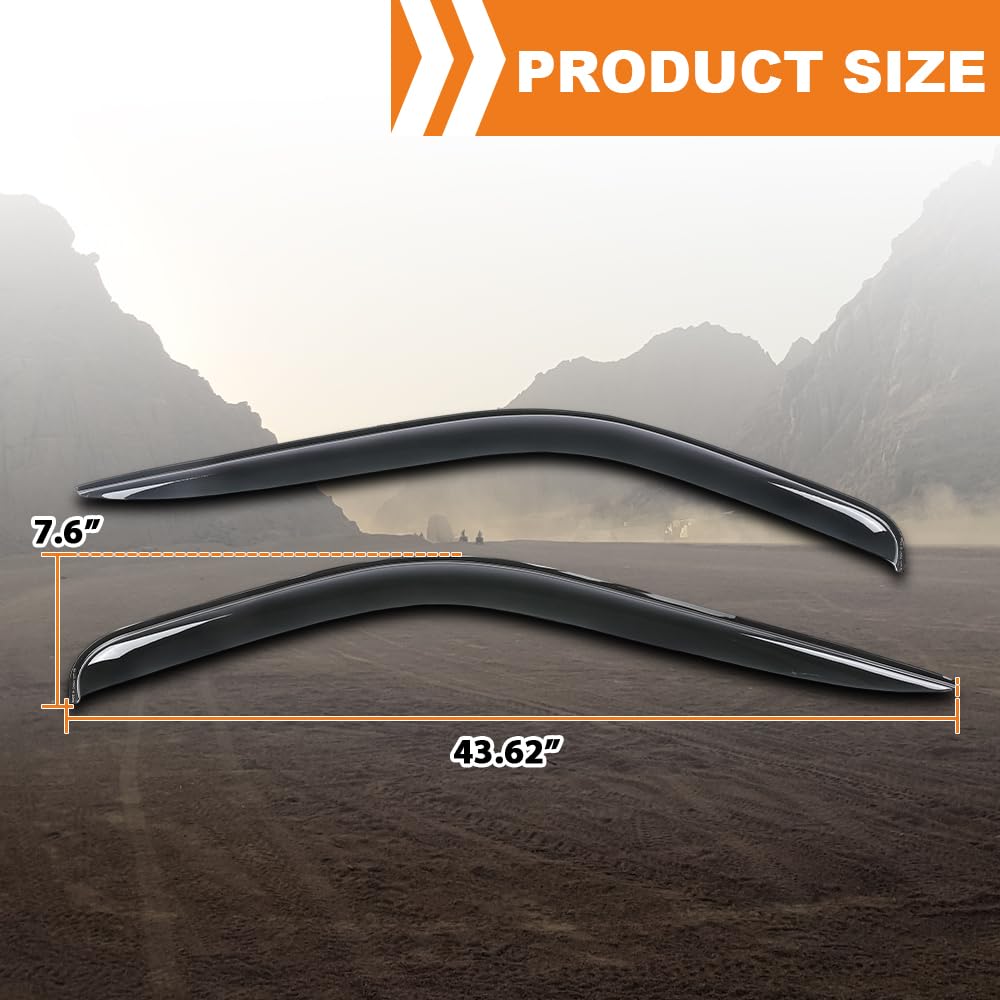 G-PLUS Out-Channel Window Vent Visor Deflectors Tape-On Side Rain Guards Compatible with Ford Transit 2014-2023 2PCS Smoky