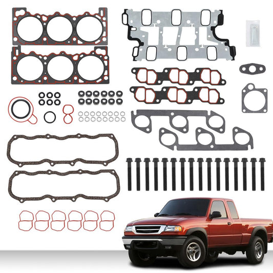 G-PLUS Head Gasket Set Bolts Compatible with Ford Explorer Ranger 4.0L 1997-2000/Fit Mazda B4000 4.0L 1997-2000/Fit Ford Aerostar 4.0L 1997 HS9081PT-1 ES72794