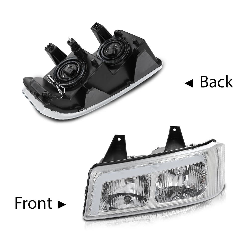 G-PLUS LED Headlights Headlamps Fit Chevy Express GMC Savana 1500 2003-2014, Fit Chevy Express GMC Savana 2500 3500 2003-2023 Bumper Headlamp Clear Lens Chrome Housing,faros delanteros Assembly