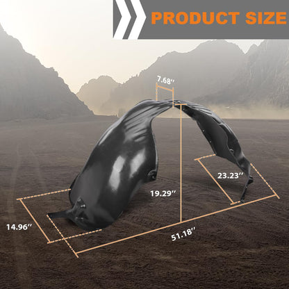 G-PLUS Front Inner Fender Liner Set Compatible with Hyundai Sonata Limited 2015-2017 86811-C2310, 86811C2300PFM, 86811C2310PFM, 86812-C2310, 86812C2300PFM, 86812C2310PFM, HY1248168 2 PCS Black