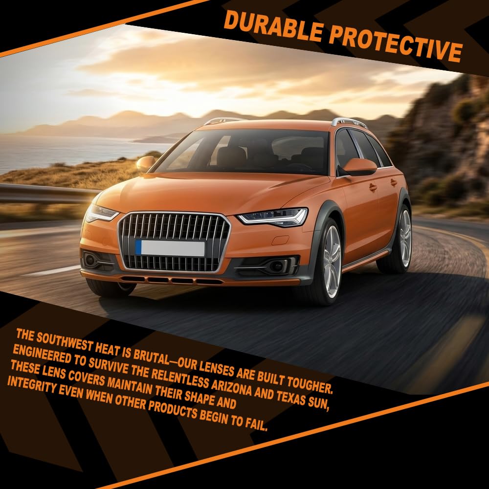 G-PLUS Headlight Lens Cover Compatible with Audi A6 C7 2011-2015 Left & Right Pair Front Headlamp Lens Cover Clear