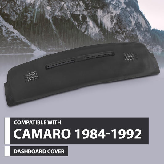 G-PLUS TPE Dashboard Dash Cover Cap Compatible with Chevy Camaro 1984-1992 Dash Board Overlay Black