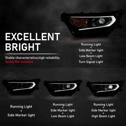 G-PLUS LED Headlights Assembly Front Headlamp Left Compatible with Toyota RAV4 XLE Hybrid XSE/Limited 2019-2022 81150-0R162 Bumper Headlamps,faros delanteros