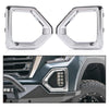 G-PLUS Front Fog Light Outer Bezel Cover Chrome Set Compatible with GMC Sierra 2019 2020 2021 Denali SLT AT4 84176753 84176752 Left&Right