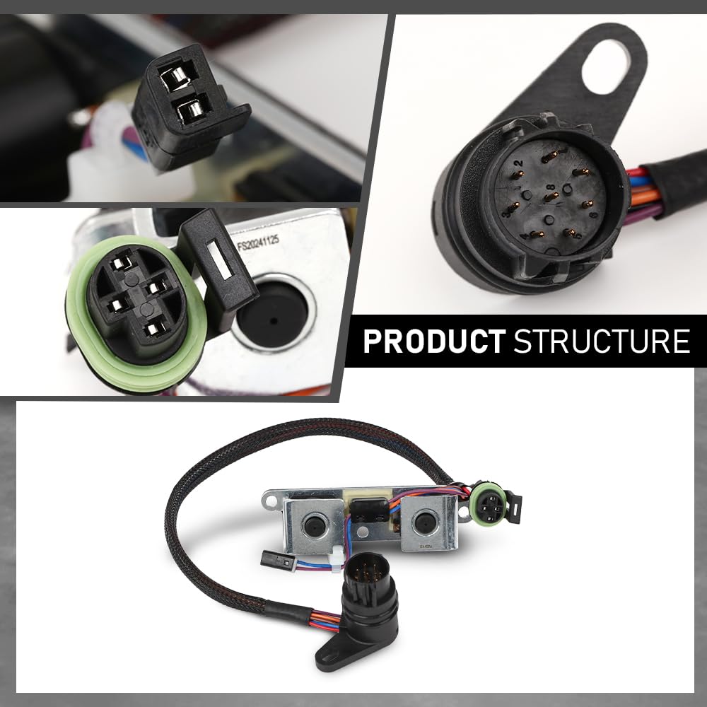 G-PLUS Transmissions Solenoid Lock-up TCC Overdrive w/Harness Compatible with All A500 & A518 Transmissions 1996-1999 Round Plug 8 Pin 12420B JF011E RE0F10A F1CJA