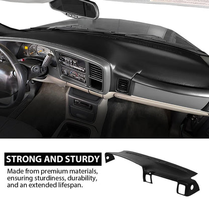 G-PLUS TPE Dashboard Dash Cover Molded Replacement Compatible with Chevy Silverado GMC Sierra 1500 2500 99-06/ Chevy Avalanche Suburban Tahoe GMC Yukon/XL 00-06, NOT Fit 2000 Denali Dash Board Black
