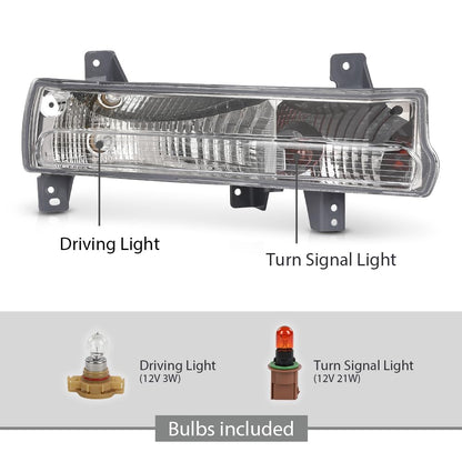 G-PLUS Front Bumper Parking Lights Pair Compatible with Jeep Compass 2017-2021 55112721AB Clear Lens