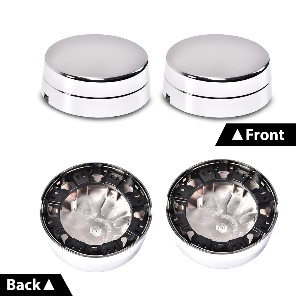 G-PLUS Rear Wheel Chrome Center Hub Caps Compatible with Dodge Ram 3500 1-Ton Dually 2003-2017 8-Lug 5 Slot 17" Steel 560-8010