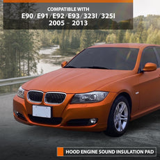 G-PLUS Hood Insulation Pad for BMW 3 Series E90 E91 E92 E93 Black Front View