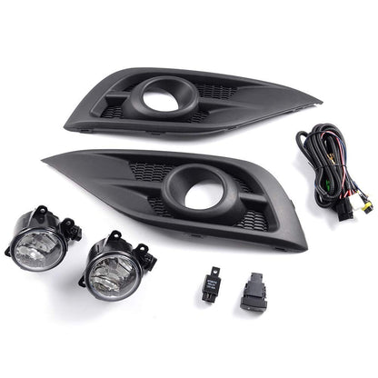 G-PLUS Front Bumper Driving Fog Light Lamps Compatible with Honda CRV CR-V 2012 2013 2014 w/Bezel & Switch Clear Lens 1 Pair