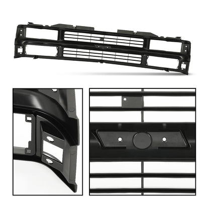 G-PLUS Front Bumper Grille Grill Black Compatible with Chevy Silverado Blazer C/K 1500 2500 3500 Suburban Tahoe 1994-2000 For Models with Composite Headlights 15981092 GM1200239