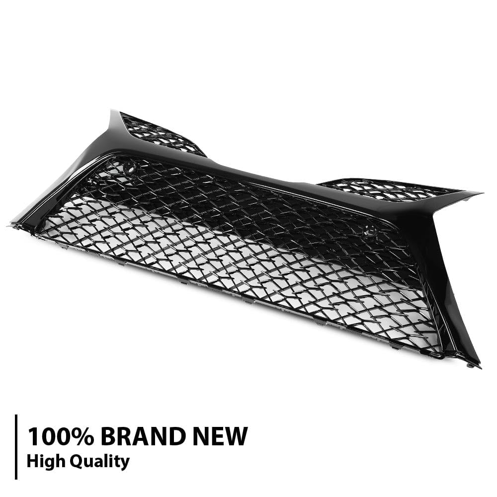 G-PLUS Front Bumper Cover Grille, Compatible with Toyota Camry SE XSE 2018-2020 with Parking Sensors/NOT fit LE XLE models Trim Grill For 5310206560 TO1036186 (Glossy Black)