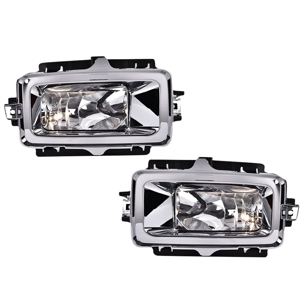 G-PLUS Fog Light Compatible With 2013-2015 Chevy Silverado,OE Style Front Fog Lamp Bezel Cover Shell,A Pair