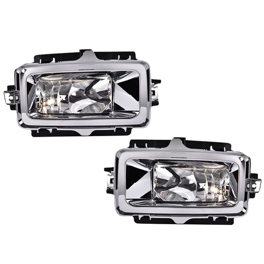 G-PLUS Fog Light Compatible With 2013-2015 Chevy Silverado,OE Style Front Fog Lamp Bezel Cover Shell,A Pair
