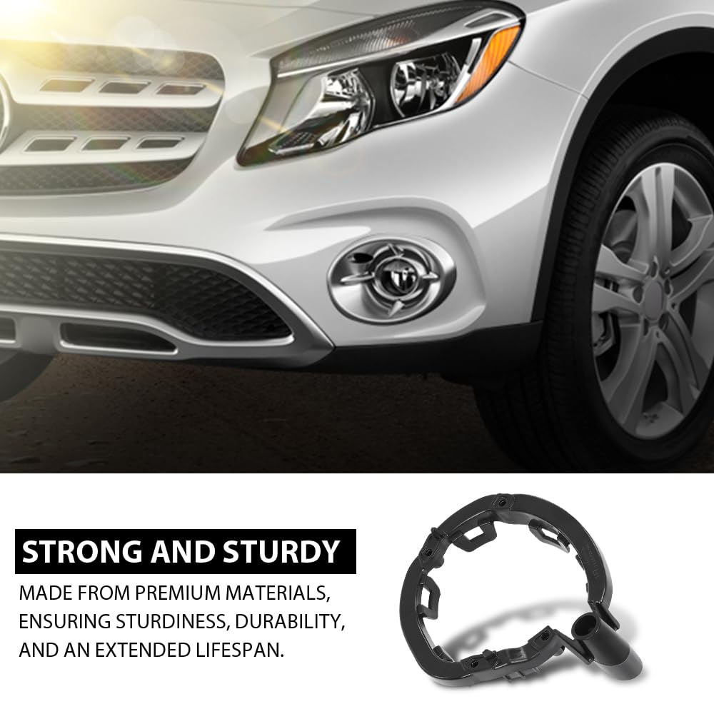 G-PLUS Fog Light Bracket Left Driver Side Compatible with Benz GLA200 GLA250 2015-2020 w/o AMG Styling Package MB2602100, 1568850314, 191275918272 Black