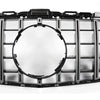 Front Bumper Upper Grille Compatible with C Class C200 C250 C300 C350 W205 2015 2016 2017 2018 AMG GT R Style Chrome Black Hood Grill (Without Camera Hole)