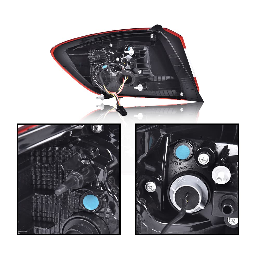 G-PLUS Tail Light w/Bulbs & Wiring Harness Red Lens Fit Chevy Cruze LS LT LTZ Premier 4-Door Sedan 2016 2017 2018 2019 Rear Brake Lamp Chrome Housing Right Passenger Side Luces TraserasAssembly
