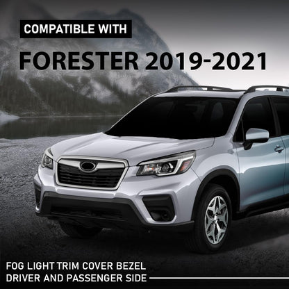 G-PLUS Front Fog Light Cover Bezel Trims, Compatible with Subaru Forester 2019-2021, LH Driver & RH Passenger Side 2PCS, 57731SJ050, 57731SJ040
