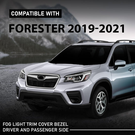 G-PLUS Front Fog Light Cover Bezel Trims, Compatible with Subaru Forester 2019-2021, LH Driver & RH Passenger Side 2PCS, 57731SJ050, 57731SJ040