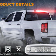 G-PLUS LED 3rd Brake Light for Jeep Cherokee 1997-2001 Chrome Housing Clear Lens Side View