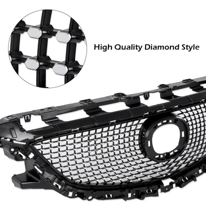G-PLUS Front Bumper Upper Grille Compatible with Mazda 6 Atenza 2014-2016 Mesh Hood Grill ABS Black