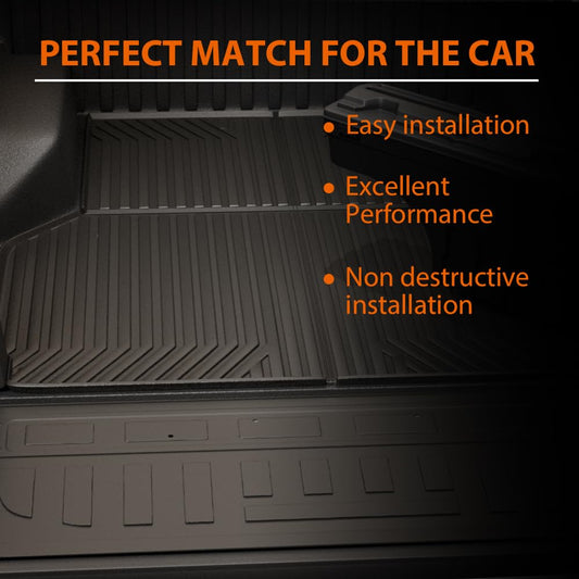 G-PLUS Floor Mats Compatible with Ford Bronco 4 Door 2021-2025(Not Fit Bronco Sport or Bronco 2 Door Model) All Weather Protection TPE Floor Cargo Liners, 4X Trunk Mat & 1x Backrest Mats Black